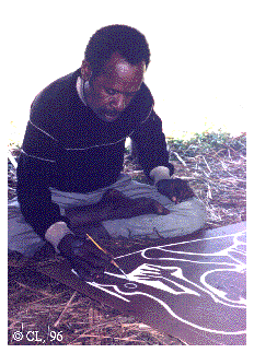 [Painting the outline of a duck using white ochre to define the background: 27k]
