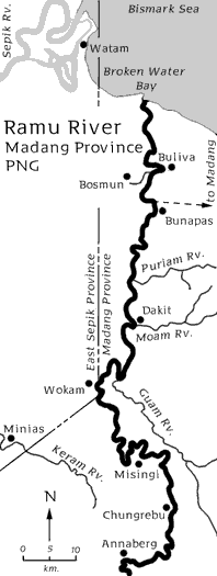 [Map of the Lower and Middle Ramu River, Mandang Province, PNG: 8k]