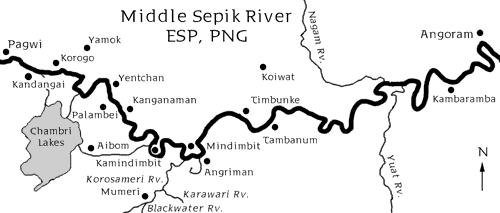 [Map of the middle length of the Sepik River, ESP, PNG: 9k]