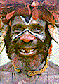 [smiling New Guinea warrior with face paint and jewelry bilas, portrait by Scott Perry: 7k]